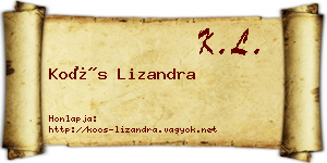 Koós Lizandra névjegykártya